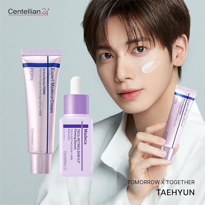 CENTELLIAN 24 Madeca Cream Active Renew PDRN Taehyun Edition 1.69 fl oz + TECA Retinolsom 0.2 Firming Serum 1.01 fl oz, Korean Skincare, Elasticity, Firming, Hydration, Sensitive Skin Care