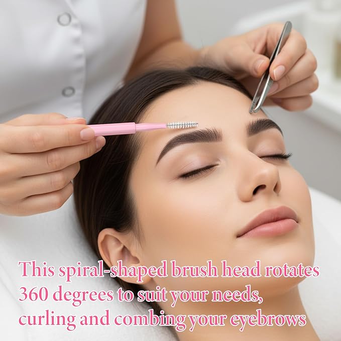 100 Pcs Micro Eyebrow Brush with Cap, Disposable Eyelash Brushes Brow Lamination Brush, Brow Lamination Supplies, Multi Function Micro Brushes, Suitable for Eyelash and Eyebrow Extension Tools