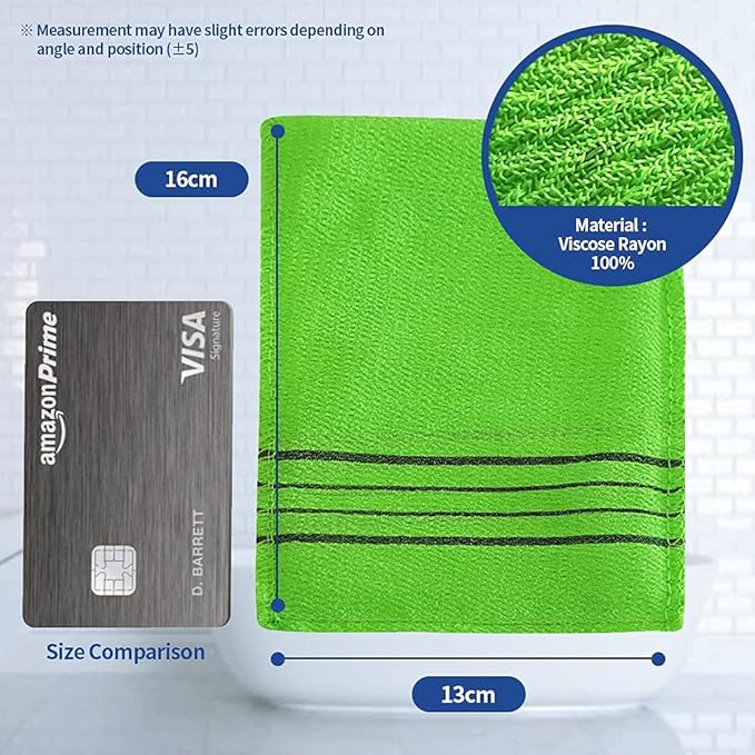 GOLDSANGSA-Korean Exfoliating Towel Washcloth Mitts 12pcs(Green4,Red4,Yellow4)/Korean Italy Towel Skincare Exfoliating Scrub Bath Cloth Remove Dead Skin