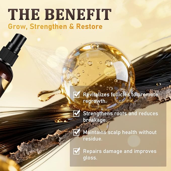 5% Minoxidil for Men & Women - Hair Growth & Beard Regrowth Biotin Serum with Rosemary & Batana Extract, Extra Strength Hair Loss Treatment to Regrow Thicker & Fuller Hair, 3.38 Oz