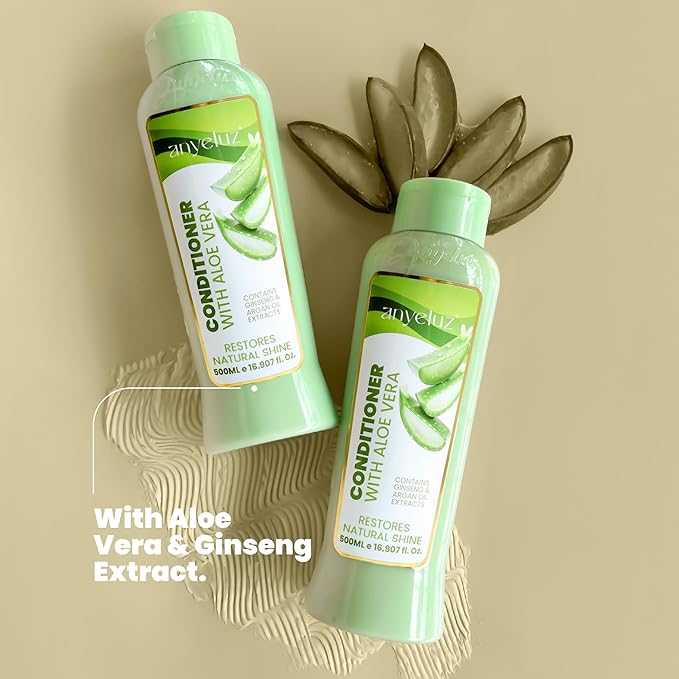 ANYELUZ Aloe Vera Argan Oil Conditioner for All Hair Types | Detangler