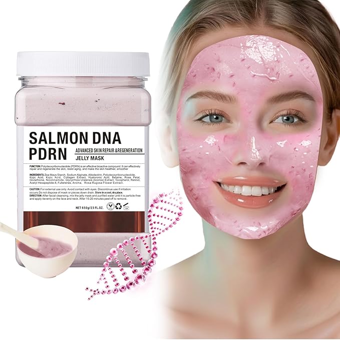 Salmon DNA Mask – PDRN Pink Collagen Jelly Face Mask, Peel Off Hydroplastic Gel for Face & Vajacial Care