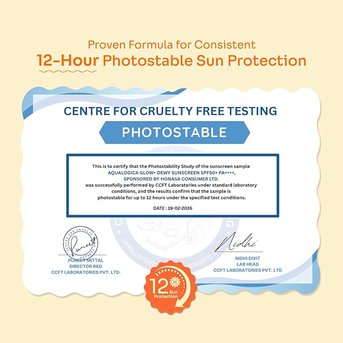 Aqualogica Glow+ Dewy Face Sunscreen with SPF 50+ & PA+++ | Blue Light Protection & No White Cast | Helps Give Glowing Skin with Papaya & Vitamin C | 1.76 Oz/50g