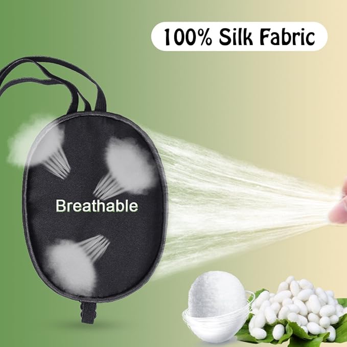 Pure Silk Eye Patch For Adults, Amblyopia Obscure Astigmatism Training Strabismus Correction Black