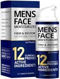 Mens Face Moisturizer - Deep Hydrating & Anti Aging Mens Lotion | Made in Europe | Vitamin C+E, Elastin, Hyaluronic 4D - Face Cream for Daily Use - Eye, Face & Neck Skin Care