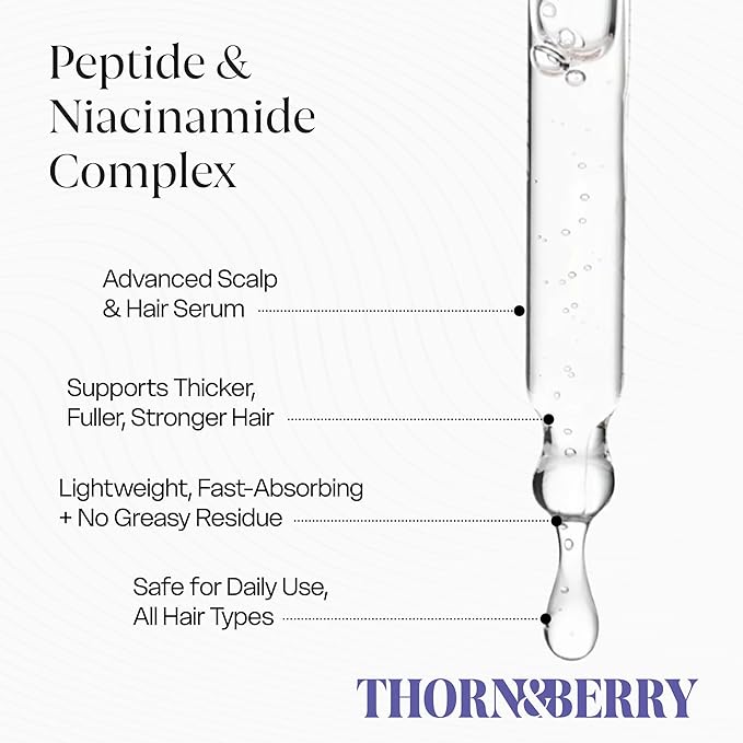 Hair Growth Serum for Thinning Hair | Thicker Fuller Hair Thickening Serum | Rosemary Oil, Saw Palmetto, Biotin | Multi Peptides, Redensyl, Topical Caffeine Scalp Serum for Women | Density DHT Blocker