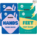 Freeman Flirty Feet Foot Mask 2-Pack & Silky Hands Hand Mask 2-Pack – Moisturizing Socks with Coconut Oil & Mint Extract + Hydrating Gloves with Coconut Oil & Rose Extract