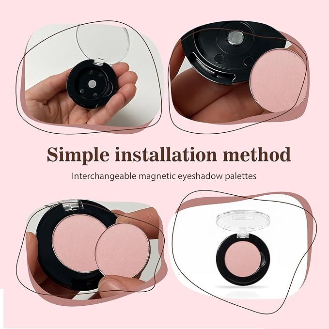 Refillable Eyeshadow Palette - Matte/Glitter/Duo-Chrome Pressed Powder & Cream Formula, Neutral/Shimmer/Smokey Multichrome, Travel-Friendly Iron Pan Refills (Matte, D35)