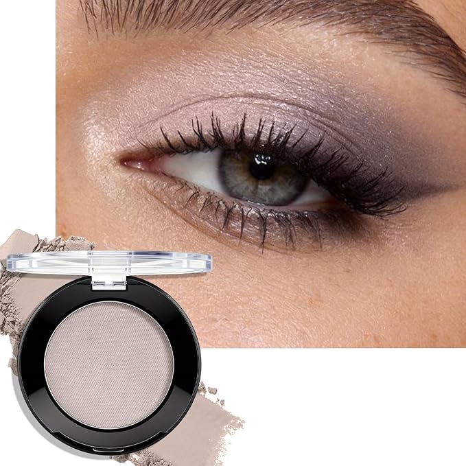 Grey Matte Eyeshadow Palette, Mini Monochrome Eye Shadow for Older Women, High-Pigment Cream Smoky Eyeshadow Powder Compact sombras para ojos, Naturing-Looking Smooth Blendable Color