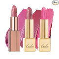 Oulac Metallic Pink Lipstick Set 3PCS, Comfortable Creamy Texture, Smooth No Grainy Feeling, Vegan & Gluten Free, Full-Coverage Lip Makeup, 3 X 4.3 g, 602+01+17