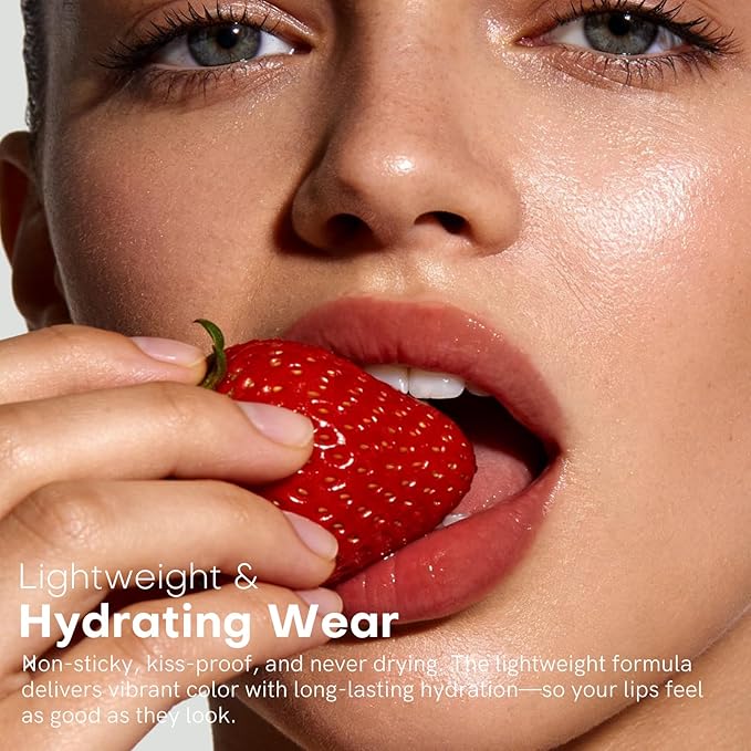 bayfree Lip Tint Stain Set, 4 PCS Korean Water Tint Lightweight Non-sticky, Waterproof Long Lasting Liquid Blush & Lip Stain, Transfer-Proof, Matte Finish Lip Color Makeup (fruit farm)