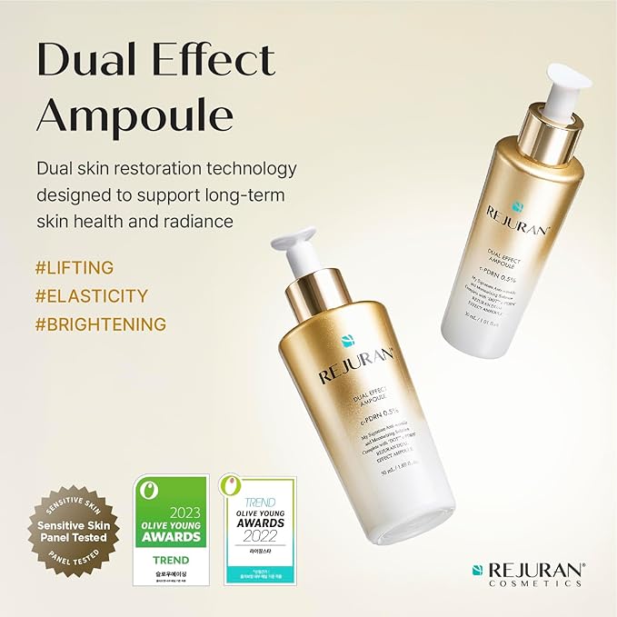 REJURAN® Dual Effect Ampoule, DOT DUAL c-PDRN® - Salmon DNA Face Serum for Deep Rejuvenation, Wrinkle Care, Firming, Skin Elasticity with Visible Anti-Aging Results. Korean Skincare (1.01 fl oz)