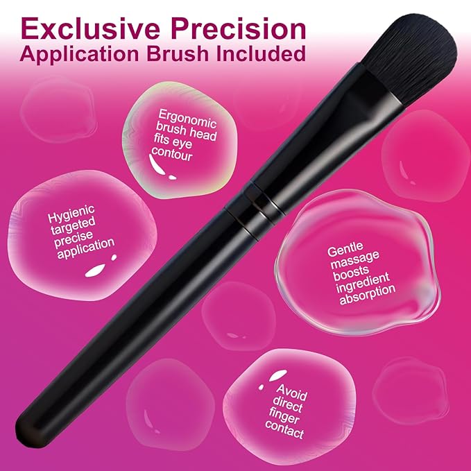 Instant Firm Eye Tighter, Under Eye Treatment for Bags, Wrinkles, Puffiness & Dark Circles, Anti-Aging Under Eye Cream with Precision Application Brush | All Skin Types （1）