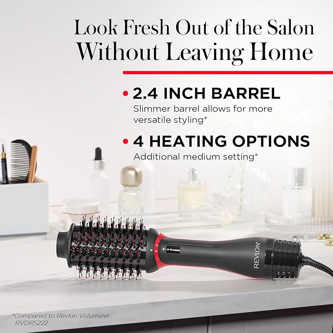 REVLON One Step Volumizer Plus Hair Dryer and Styler | More Volume, Less Damage, and More Styling Control for Easy and Fast Salon-Style Blowouts, Plus Travel Friendly (Black)