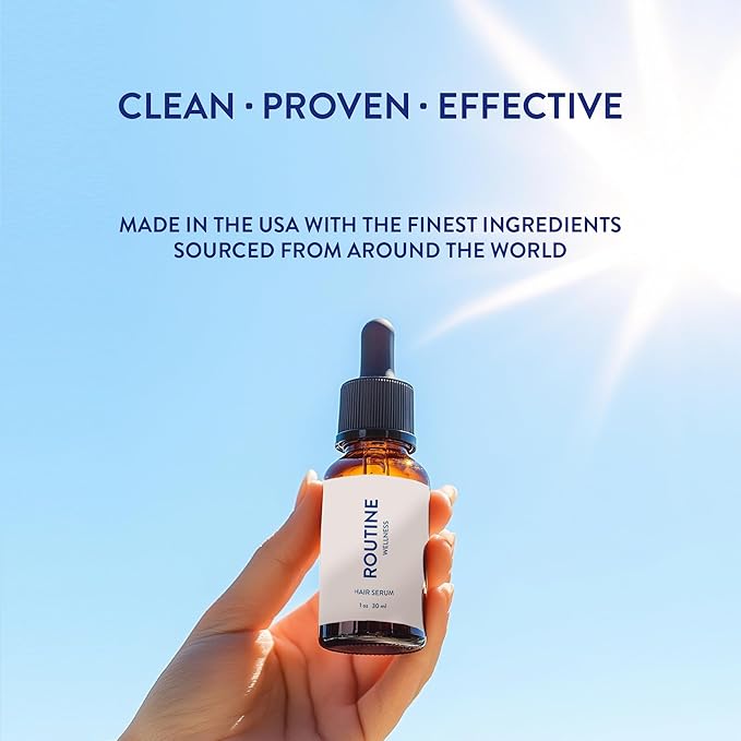 Routine Wellness Hair Serum for Thinning Hair - Rosemary, Tea Tree & Argan Oils Blend for Strength, Shine & Softer Hair for All Hair Types | Nourishing Scalp Treatment