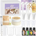 JCOOS Hand Cream Making Kit, Lotion Kit, DIY Handcream For Very Dry Hands, Almond Oil, Vitamin E, Tube, Essential Oils, Natural Whipped Shea Butter Body Butter Making Kit Gifts for Women
