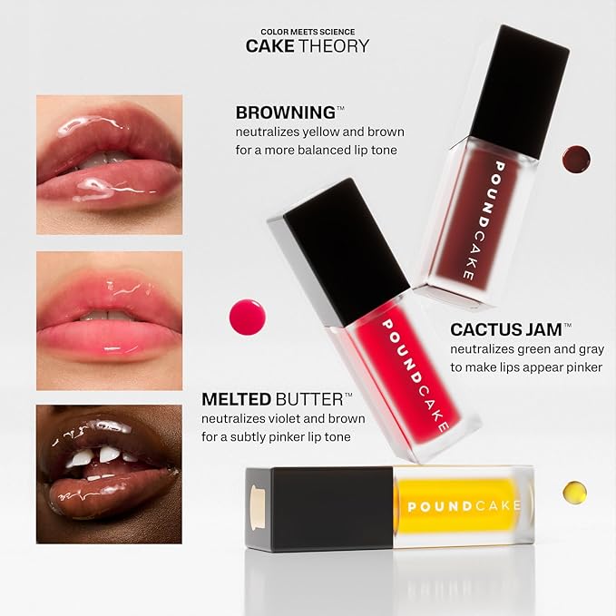 POUND CAKE Cake Theory: Lip Tone Equalizing Oil | For Balanced Lip Color | Hydrating and High-Shine Blurring Lip Oil with Pink Tint | Clean, Vegan, and Moisturizing Formula – 0.23 oz, Cactus Jam