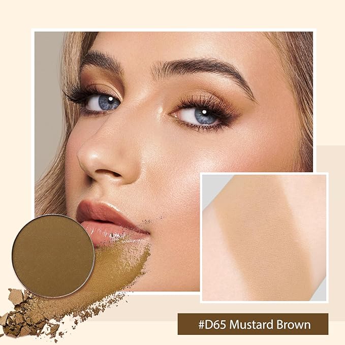 Refillable Eyeshadow Palette - Matte/Glitter/Duo-Chrome Pressed Powder & Cream Formula, Neutral/Shimmer/Smokey Multichrome, Travel-Friendly Iron Pan Refills (Matte, D65)