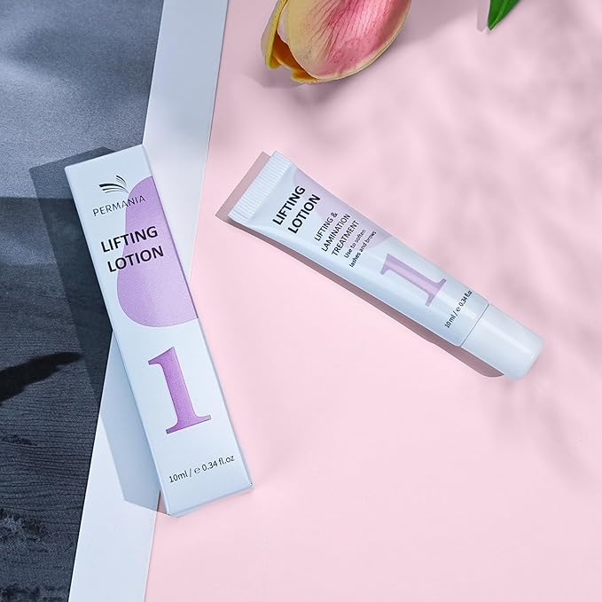 PERMANIA Lifting and Setting Lotion, 10 ml Tube Design Salon Grade for Korean Lash Lift and Brow Lamination Beauty Treatments (only lifting and setting lotion)