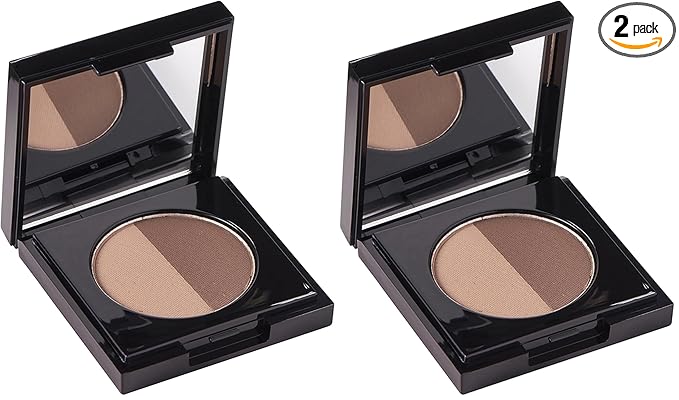 Arches & Halos Duo Luxury Brow Powder - Two-for-one Versatile Compact Powder - For Full, Defined Brows - Vegan and Cruelty Free Makeup - Mocha Blonde, 0.088 oz (Pack of 2)