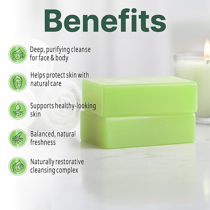 Tea Tree Oil & Vitamin E Soap Bar - Advanced Deep Cleansing, Exfoliation & Protective Care Face & Body Wash - Natural Korean Cold-Pressed Formula with Shea Butter, Coconut & Peppermint Oil - 2 Pack