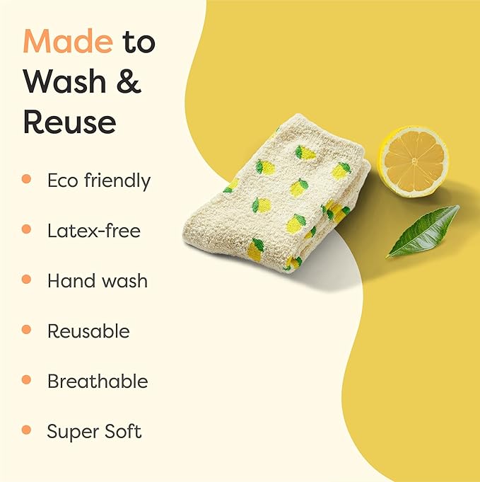 ZenToes Moisturizing Socks for Cracked Heel Treatment, Vitamin E, Olive Oil and Jojoba Oil Infused Heel Socks, Spa Gifts for Women, Mothers Day Gifts (Lemons, Regular)