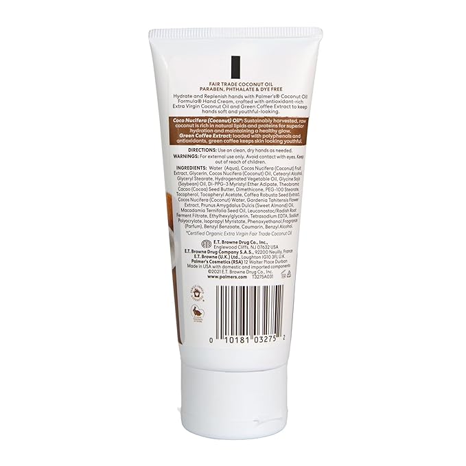 Palmer's Coconut Oil Formula Moisturizing Hand Cream,3.4 Ounce,(Pack of 2)