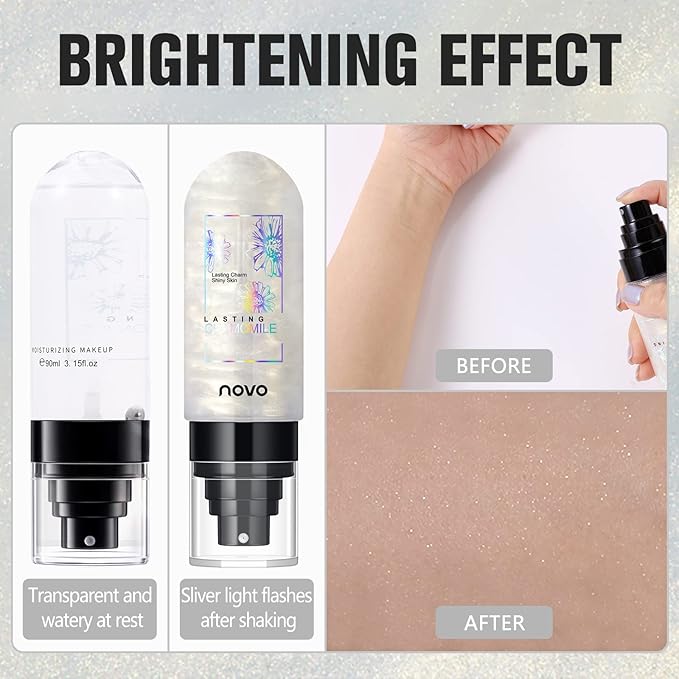 UCANBEMAKEUP Dewy Makeup Setting Spray Shimmer Glow Finish Hydrating Illuminating Finishing Spray for face Lightweight Long Lasting Make Up Fixing Hydrate Skin for a Bright Look 3.15 Fl Oz