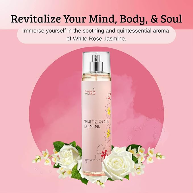 White Rose Jasmine Body Spray for Women, Womens Perfume Fragrance Body Mist And Sprays Luxury Perfume Mist - 8 oz Fine Spray Bottle Gift for Mom