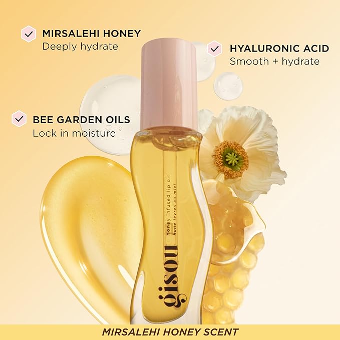 Gisou Honey Gloss Duo – Honey Infused Hair Oil & Lip Oil for Long-Lasting Hydration & Shine