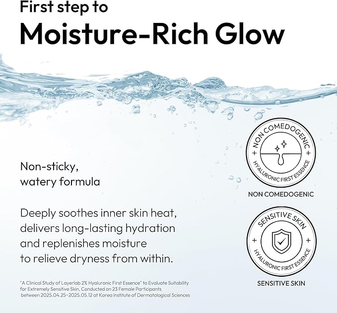 LAYERLAB Hyaluronic First Essence with PDRN & Peptides | Korean Skin Booster to Hydrate, Amplify Skincare Routine | 2% Triple Hyaluronic Acid Prep Essence for Face | 3.38 fl. oz.
