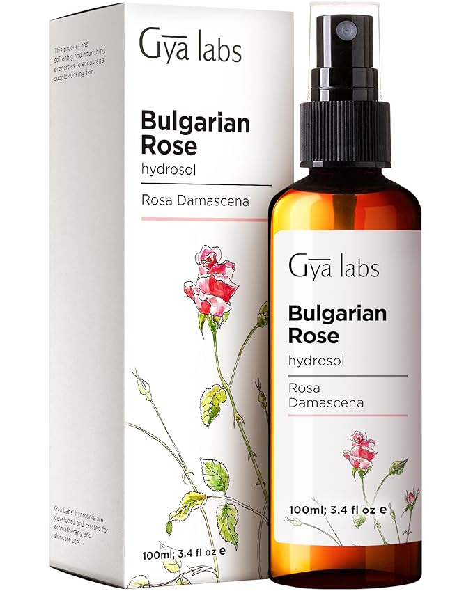 Gya Labs Rose Bulgaria Hydrosol - 3.4 Fl Oz - Hydrating Face & Body Mist for Skin Toner & Hair Refresher - As Pillow, Room & Linen Spray for Fresh Scent