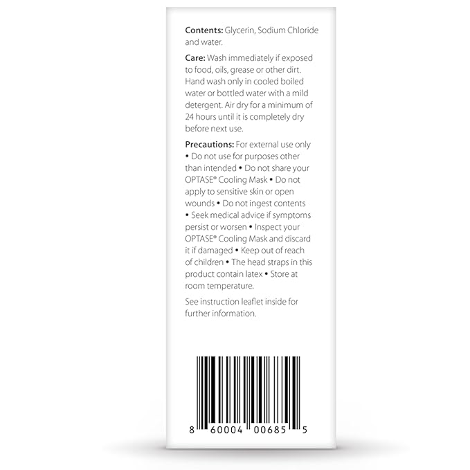 Optase Cooling Mask – Gel Eye Mask for Dry Eyes And Seasonal Inflammation Relief – Cold Compress With Innovative HydroCool Technology