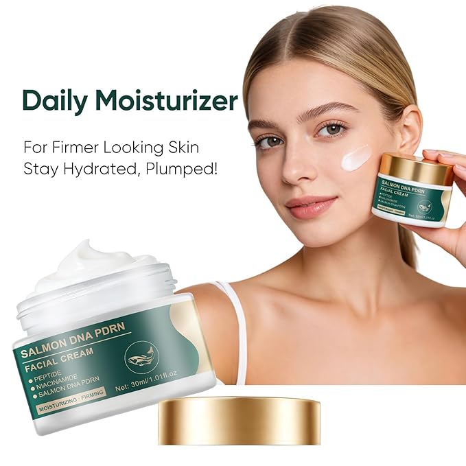 Salmon DNA PDRN Facial Cream with Peptide & Niacinamide - Anti Aging Face Moisturizer & Daily Hydrating Wrinkle Cream for Women with Dry, Aging Skin - 99% Pure PDRN, 1200ppm, 1.01 Fl Oz