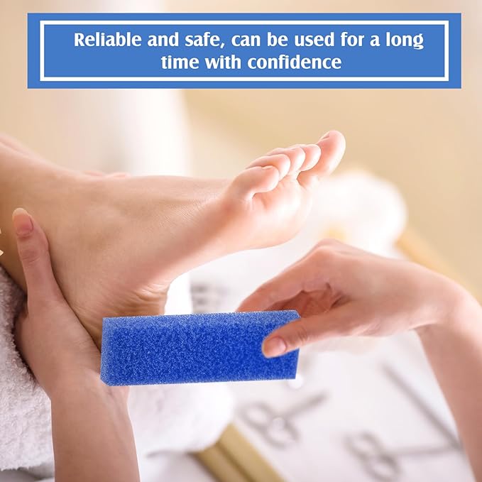 Batiyeer 100 Pcs Pumice Stone for Feet Scrubber Dead Skin Disposable Foot Pumice Foot Shower Scrubber Foot Scrubber for Heel Cuticle Callus Remover Bath Spa (Blue)