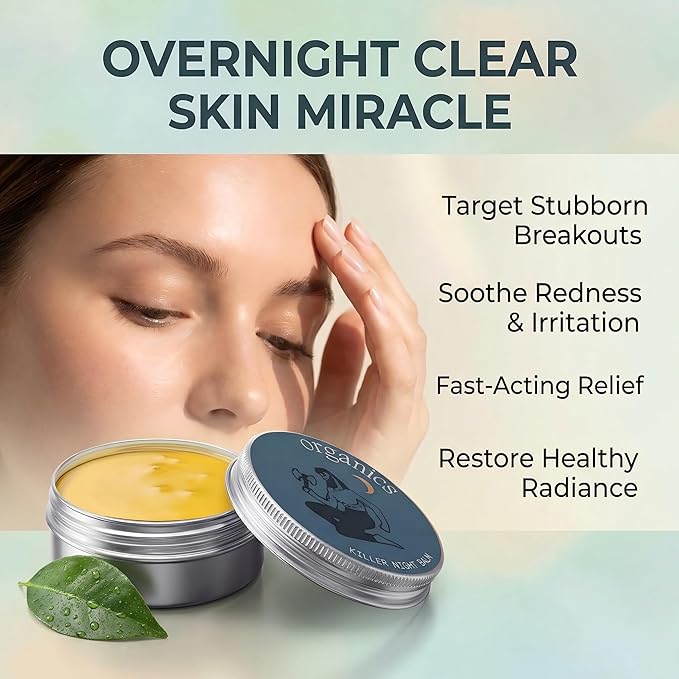 Acne & Redness Relief Balm, Natural Face Cream for Blemish & Oil Control, Plant-Based Moisturizing Skin Care for Sensitive, Oily & Combination Skin, 1PCS