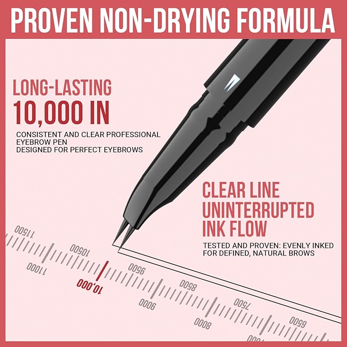 iMethod Curved Eyebrow Pen - Eyebrow Pencil, Brow Pencil 2-in-1 Dual-Ended Microblading Eyebrow Pen with Micro-Fork-Tip and Precise Brush-Tip Create Natural Hair-Like Brows, Last All-Day, Dark Brown