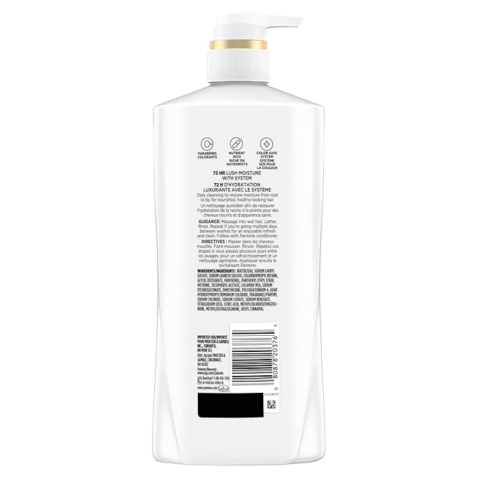 Pantene Shampoo & Conditioner Set, Daily Moisture Renewal with Vitamin E - Pro-V Nutrients for Dry, Color-Treated, Straight to Curly Hair, 72-Hour Hydration & Softness, 52.8 Oz Total