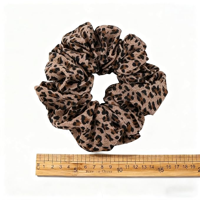 Leopard Scrunchie Elastic Satin Silk Hair Accessories Cheetah Headdress for Women Girls
