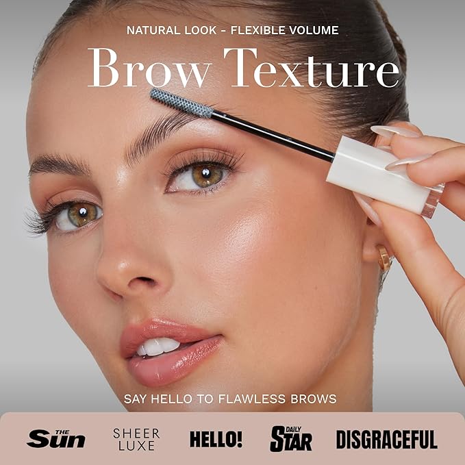 Byellie Brow Texture 12ml, Soft-Hold, Texturising Clear Eyebrow Gel, Define & Shape, Flexible Hold, No White Cast or Residue, Easy to Use Fluffy Brow Look, Natural Makeup, Vegan & Cruelty Free