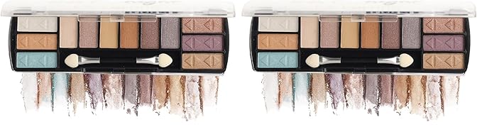L.A. COLORS Day To Night 12 Color Eyeshadow Palette, Sunset, 0.28 oz. (CES425) (Pack of 2)