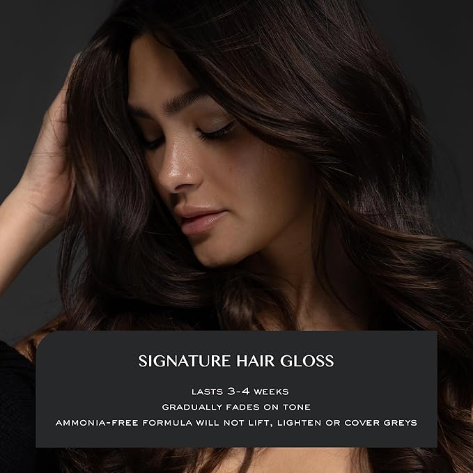 Kristin Ess Hair Gloss in Black Iris True Black - 4 Wk Semi Permanent Hair Color for Women - Black Hair Color Depositing Conditioner & Toner for Vibrant Color + Shine - Hair Dye Glaze - Vegan