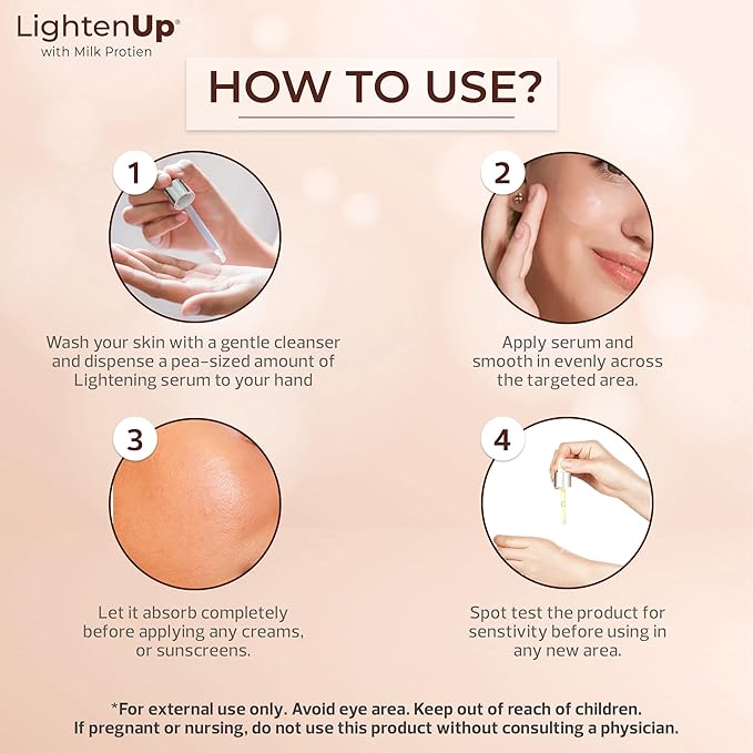 Lighten-Up Lactic Acid Serum - 1 fl oz / 30 ml - Skin Brightening, AHA Serum, Helps to Even Out Skin Tone