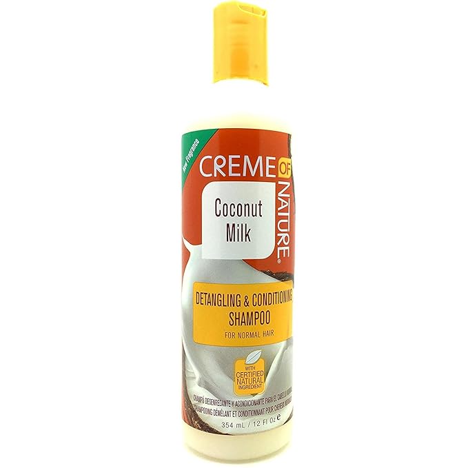 Creme of Nature Shampoo with Coconut Milk, Detangling and Conditioning Formula for Normal Hair, 12 Fl Oz (Pack of 2)