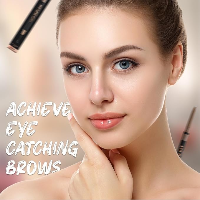 Profusion Cosmetics Dual-Ended Ultra-Fine Eyebrow Pencil -Good Brow Day Long-Wearing Brow Definer with Spoolie Brush for Blonde, Brown & Black Hair, Instant Brow Fixing Beauty Tool, Soft Brown
