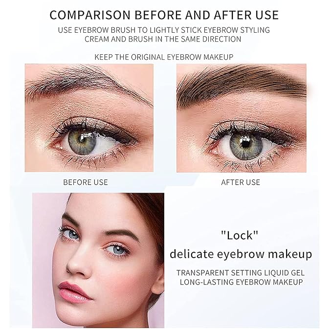 DAGEDA Dark Brown Eyebrow Setting Gel, Brow Fix Gel, Waterproof And Sweat-Proof Eyebrow Repair Liquid Brows Styling Beauty Salon Home Use Makeup