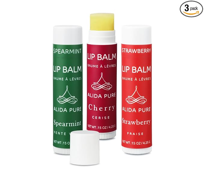 Berry Mint Lip Balm Collection, Vegan Set, Bees Wax Free, Coconut Oil Free, with Organic Jojoba and Avocado Oil, Vitamin E, Natural Moisturizer For Dry Cracked Lips, 3 Tube Set