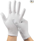 8Pairs (16Pcs) White Gloves for Men and Women, Washable SPA Moisturizing Cotton Gloves for Dry Hands Eczema Work Inspection Service Performance