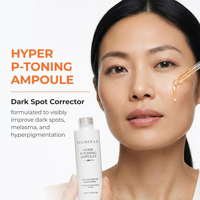 DOMINAS 10% Tranexamic Acid Serum (Hyper P-Toning) - Discoloration Correcting & Turnover Booster Brightening Serum with TXA, 5% AHA, 5% Niacinamide, Dark Spots, Pore Care, Korean Skincare, 1.01 fl oz