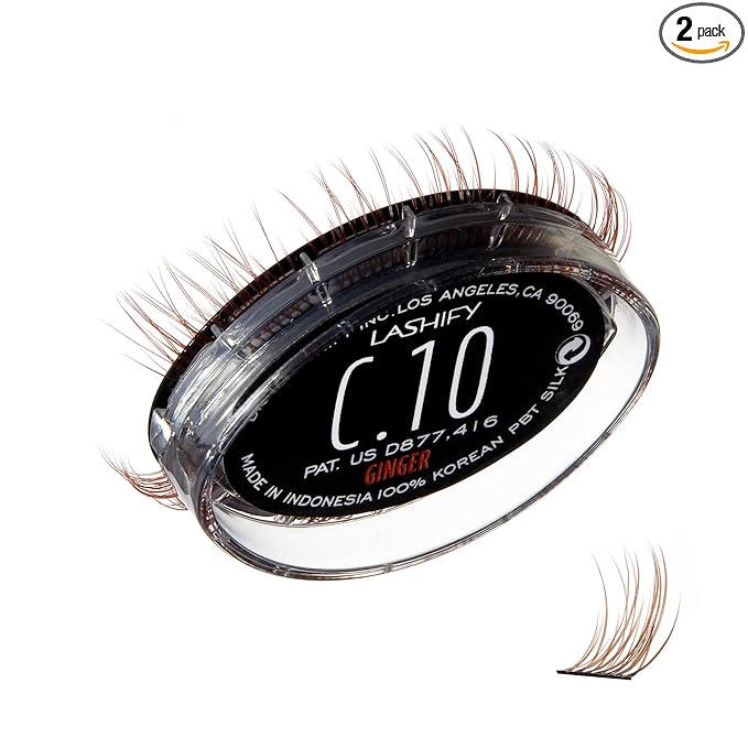 Lashify Curl 10mm Gossamer Eyelash Extensions Refill, Ginger Color, DIY False Lashes for a Natural Look
